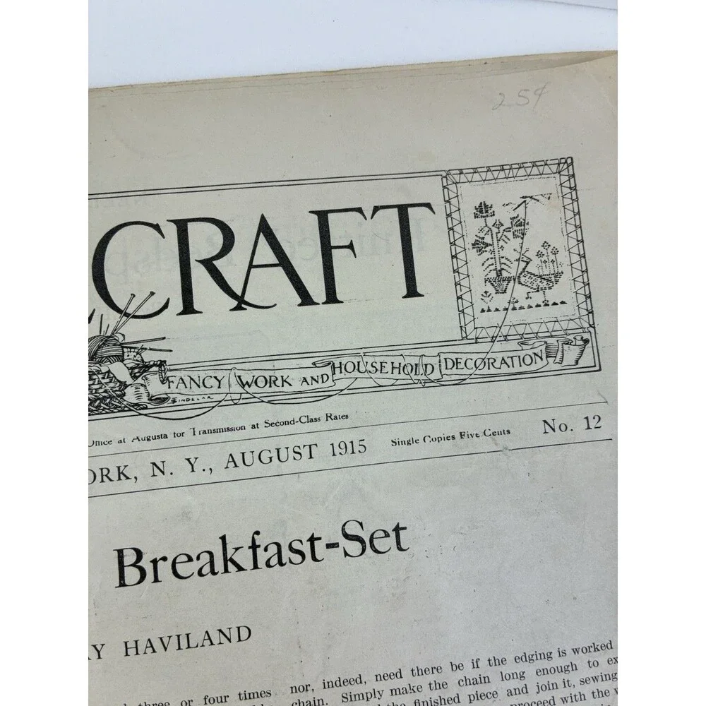Needlecraft Devoted To Dressmaking Fancy Work Household Decoration 1915 No. 12